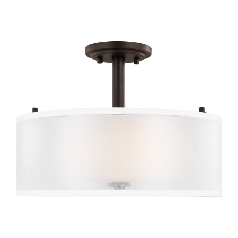 Generation Lighting. - 7737302EN3-710 - Two Light Semi-Flush Mount - Elmwood Park - Bronze