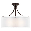 Generation Lighting - 7737303-710 - Three Light Semi-Flush Mount - Elmwood Park - Bronze