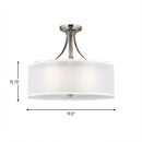 Three Light Semi-Flush Mount<br /><span style="color:#4AB0CE;">Entrega: 4-10 dias en USA</span><br /><span style="color:#4AB0CE;font-size:60%;">PREGUNTE POR ENTREGA EN PANAMA</span><br />Collection: Elmwood Park<br />Finish: Brushed Nickel