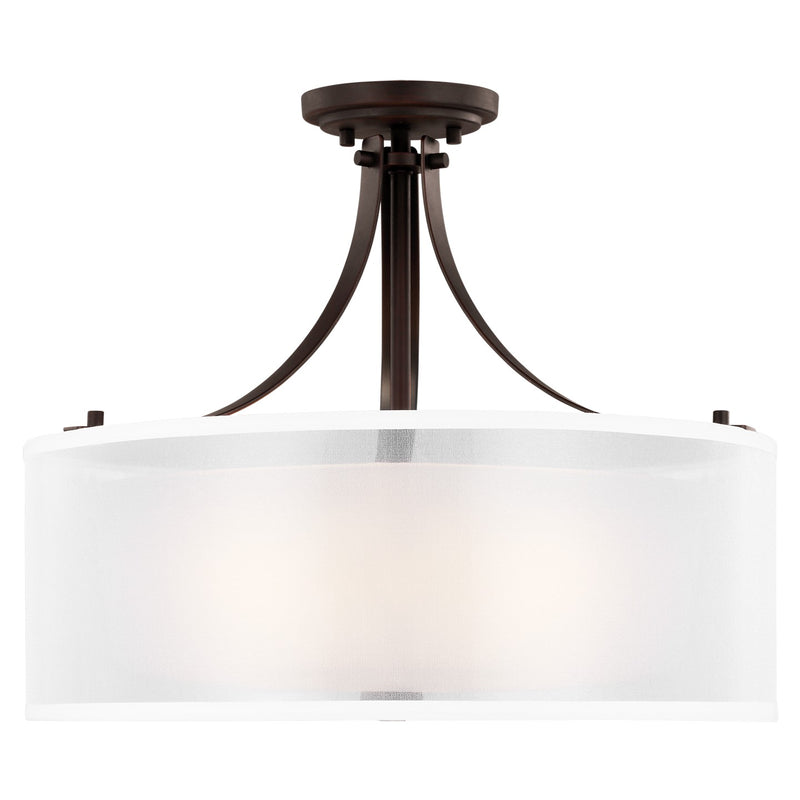 Generation Lighting - 7737303EN3-710 - Three Light Semi-Flush Mount - Elmwood Park - Bronze