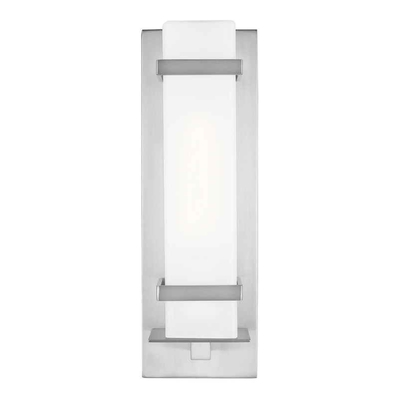 Generation Lighting. - 8520701-04 - One Light Outdoor Wall Lantern - Alban - Satin Aluminum