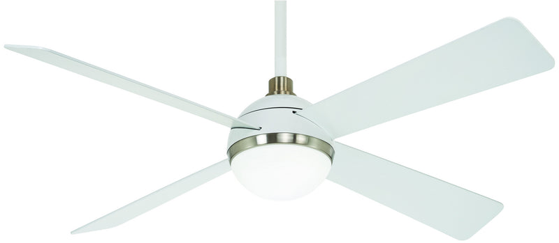 Minka Aire - F623L-WHF/BN - 54" Ceiling Fan - Orb Led - Flat White/Brushed Nickel Fini