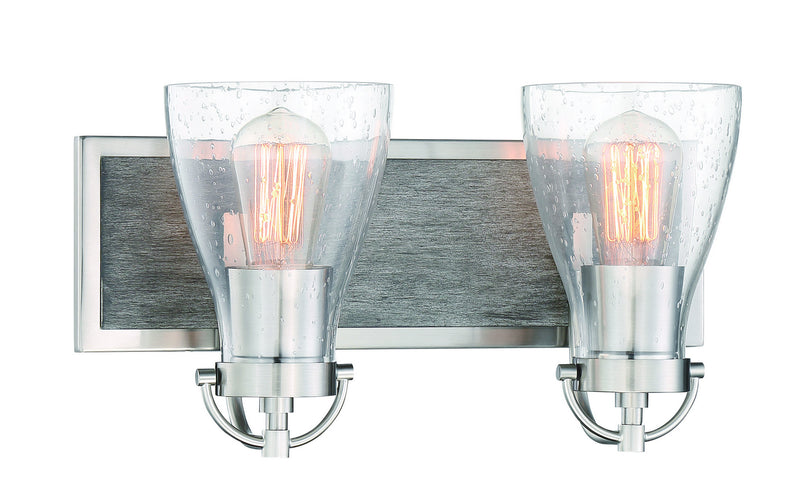 Minka-Lavery - 3342-098 - Two Light Bath - Garrison - Brush Nickel w/Shale Wood