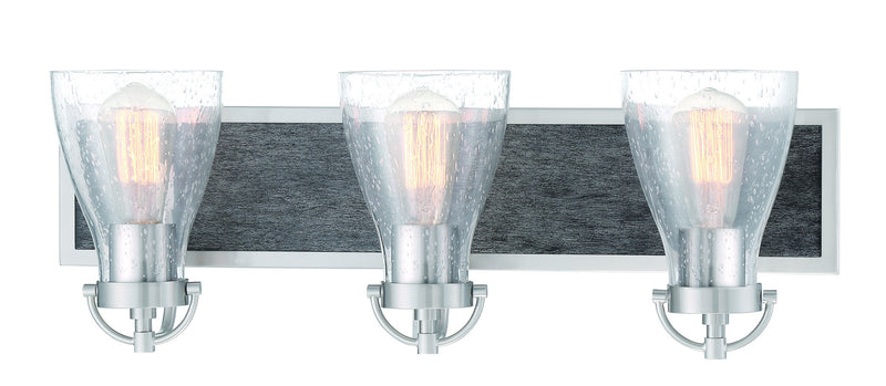 Minka-Lavery - 3343-098 - Three Light Bath - Garrison - Brush Nickel w/Shale Wood