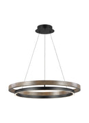 Visual Comfort Modern - 700GRC36BW-LED930 - LED Chandelier - Grace - Matte Black/Weathered Oak Wood