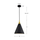 Kuzco Lighting - 492710-BK/GD - One Light Pendant - Dorothy - Black With Gold Detail