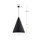 Kuzco Lighting - 492716-BK/GD - One Light Pendant - Dorothy - Black With Gold Detail