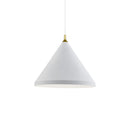 Kuzco Lighting - 492824-WH/GD - One Light Pendant - Dorothy - White With Gold Detail