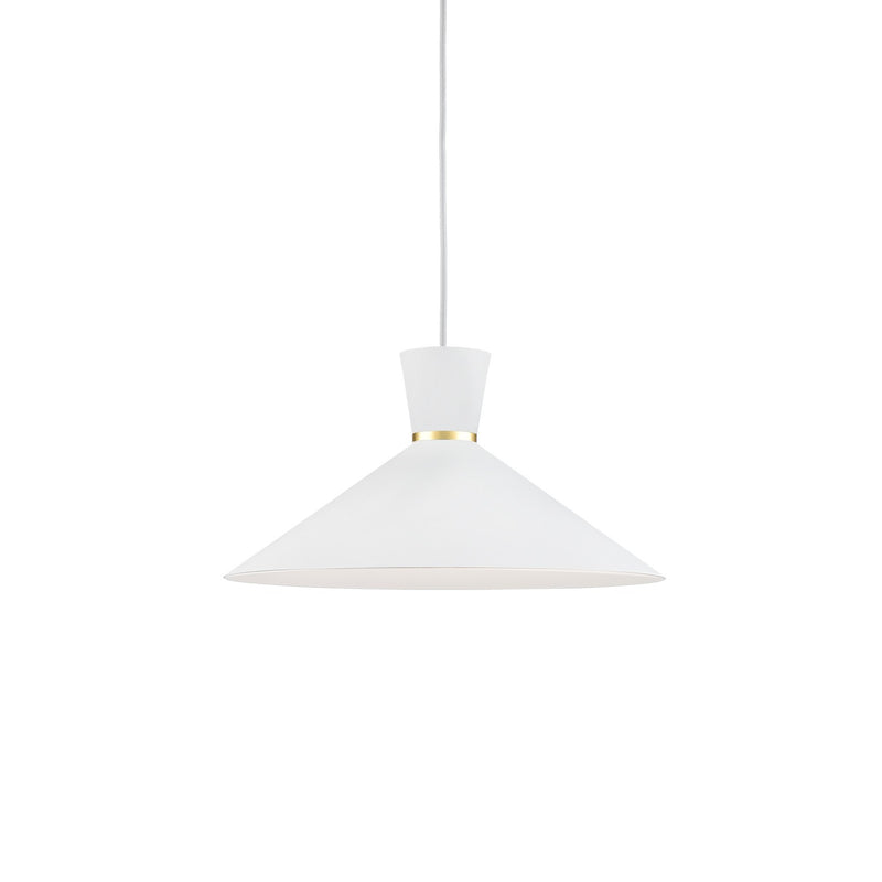 Kuzco Lighting - 493216-WH/GD - One Light Pendant - Vanderbilt - White With Gold Detail