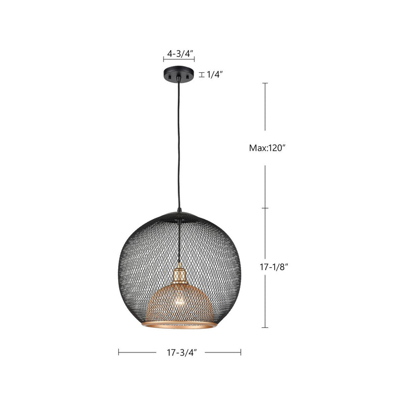 Kuzco Lighting - 494418-BK/GD - One Light Pendant - Gibraltar - Black/Gold