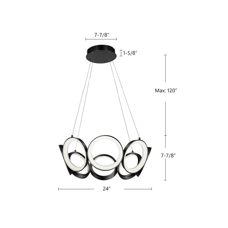 Kuzco Lighting - CH94824-BK - LED Chandelier - Oros - Black