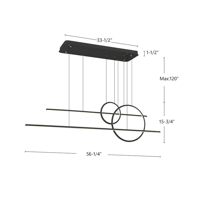 Kuzco Lighting - MP14956-BK - LED Pendant - Chute Calypso - Black