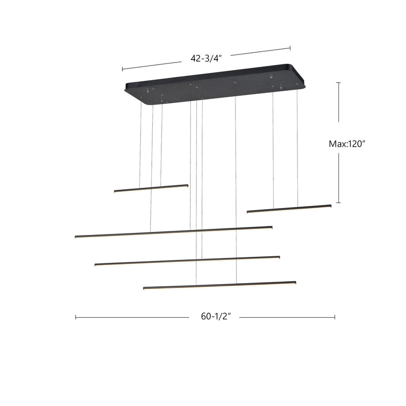 LED Pendant<br /><span style="color:#4AB0CE;">Entrega: 4-10 dias en USA</span><br /><span style="color:#4AB0CE;font-size:60%;">PREGUNTE POR ENTREGA EN PANAMA</span><br />Collection: Chute Motion<br />Finish: Black