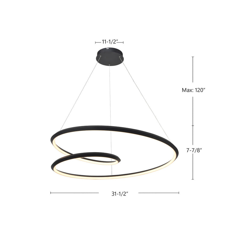 LED Pendant<br /><span style="color:#4AB0CE;">Entrega: 4-10 dias en USA</span><br /><span style="color:#4AB0CE;font-size:60%;">PREGUNTE POR ENTREGA EN PANAMA</span><br />Collection: Ampersand<br />Finish: Black