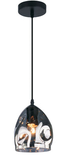 LÁMPARA DE TECHO 1XE27-40W  PANATALLA VIDRIO SMOKY.