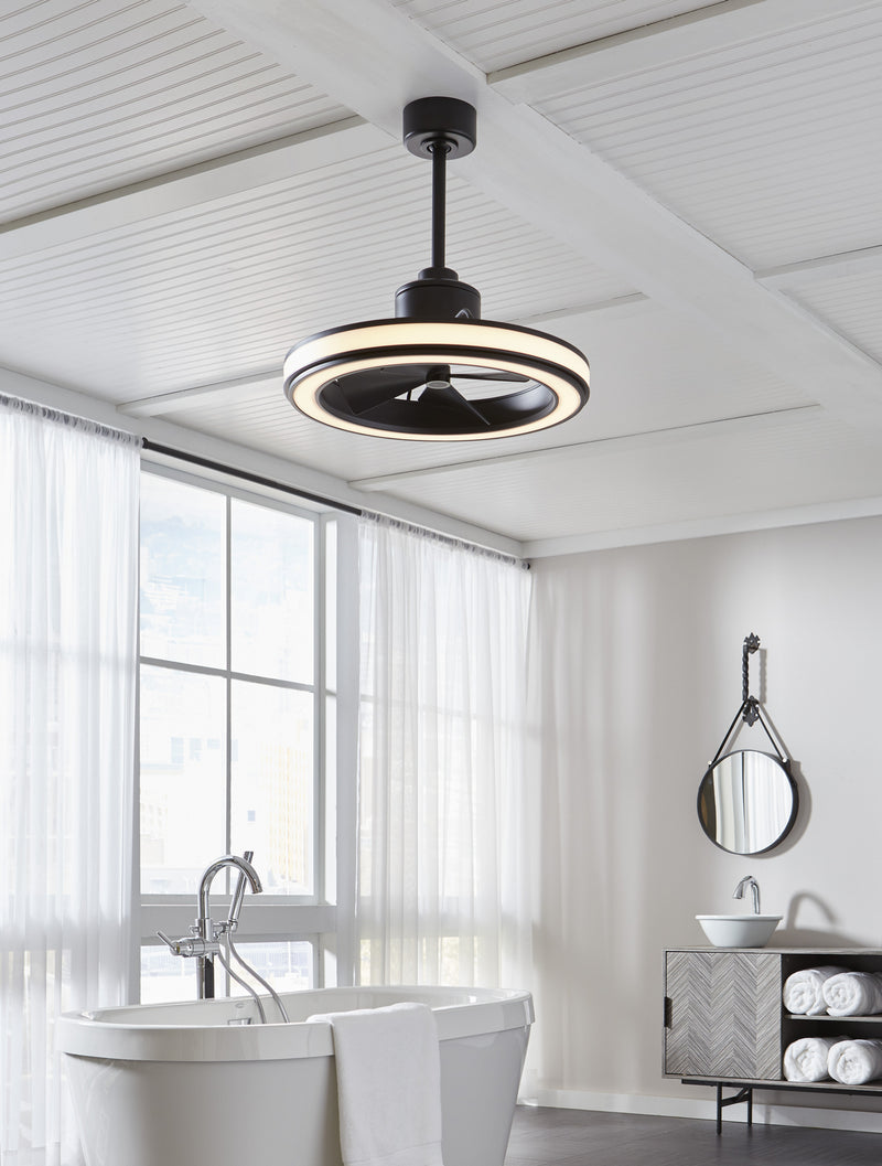 16"Ceiling Fan<br /><span style="color:#4AB0CE;">Entrega: 4-10 dias en USA</span><br /><span style="color:#4AB0CE;font-size:60%;">PREGUNTE POR ENTREGA EN PANAMA</span><br />Collection: Gleam<br />Finish: Black