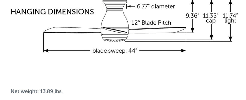 Fanimation - FPS8332BMWW - 44"Ceiling Fan - Hugh 44 - Matte White