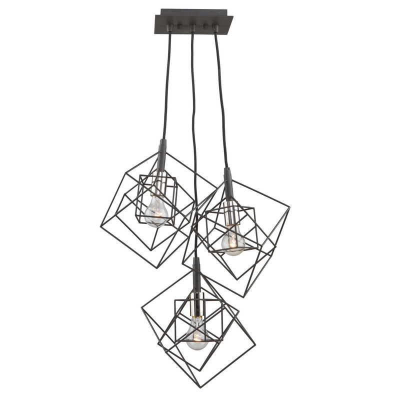 Three Light Chandelier<br /><span style="color:#4AB0CE;">Entrega: 4-10 dias en USA</span><br /><span style="color:#4AB0CE;font-size:60%;">PREGUNTE POR ENTREGA EN PANAMA</span><br />Collection: Artistry<br />Finish: Matte Black & Polished Nickel