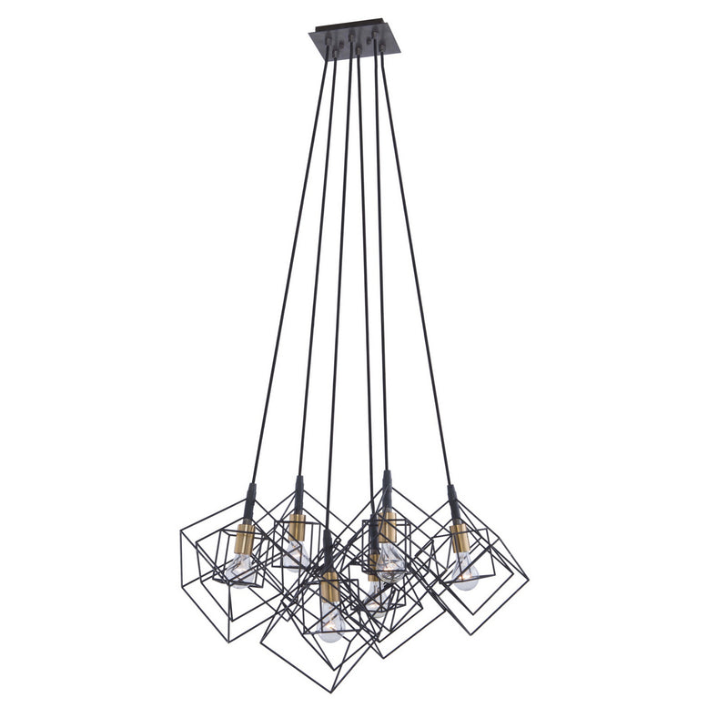 Six Light Chandelier<br /><span style="color:#4AB0CE;">Entrega: 4-10 dias en USA</span><br /><span style="color:#4AB0CE;font-size:60%;">PREGUNTE POR ENTREGA EN PANAMA</span><br />Collection: Artistry<br />Finish: Matte Black & Harvest Brass