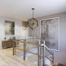 Eight Light Chandelier<br /><span style="color:#4AB0CE;">Entrega: 4-10 dias en USA</span><br /><span style="color:#4AB0CE;font-size:60%;">PREGUNTE POR ENTREGA EN PANAMA</span><br />Collection: Sunburst<br />Finish: Matte Black & Satin Brass