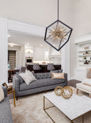 Artcraft Canada - AC11440 - Eight Light Chandelier - Sunburst - Matte Black & Satin Brass