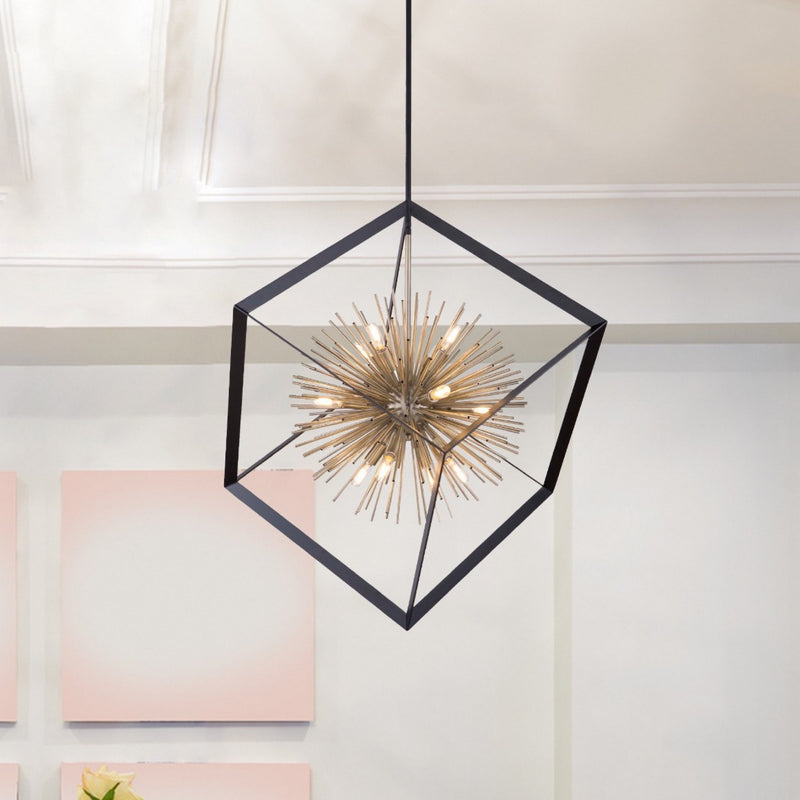 Artcraft Canada - AC11441 - 12 Light Chandelier - Sunburst - Matte Black & Satin Brass