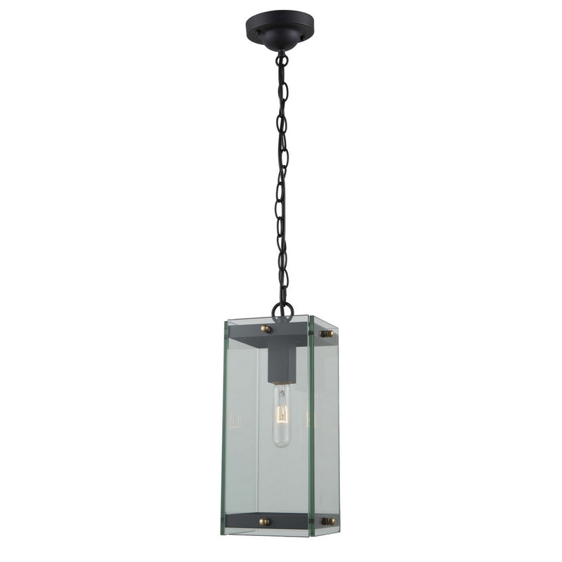 Artcraft Canada - AC8145BK - One Light Outdoor Pendant - Bradgate - Matte Black & Harvest Brass