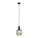 LÁMPARA DE TECHO COLGANTE DECORATIVA MODERNA 1XE27-40W-110-240V-50-60HZ PANTALLA VIDRIO VERDE.