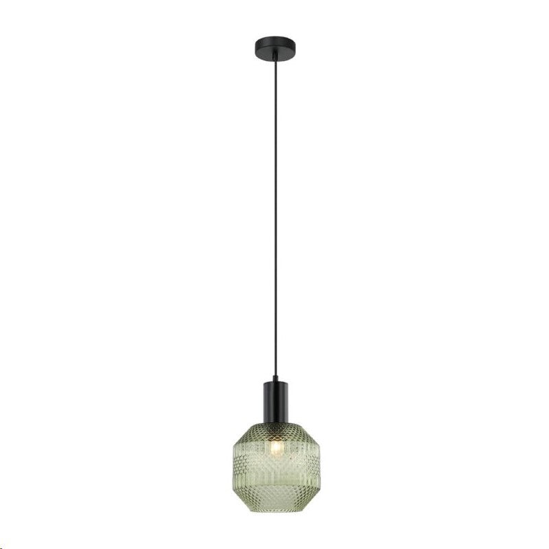 LÁMPARA DE TECHO COLGANTE DECORATIVA MODERNA 1XE27-40W-110-240V-50-60HZ PANTALLA VIDRIO VERDE.