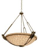 Kalco - 4845AC/ECRU - Three Light Pendant - Grande - Antique Copper
