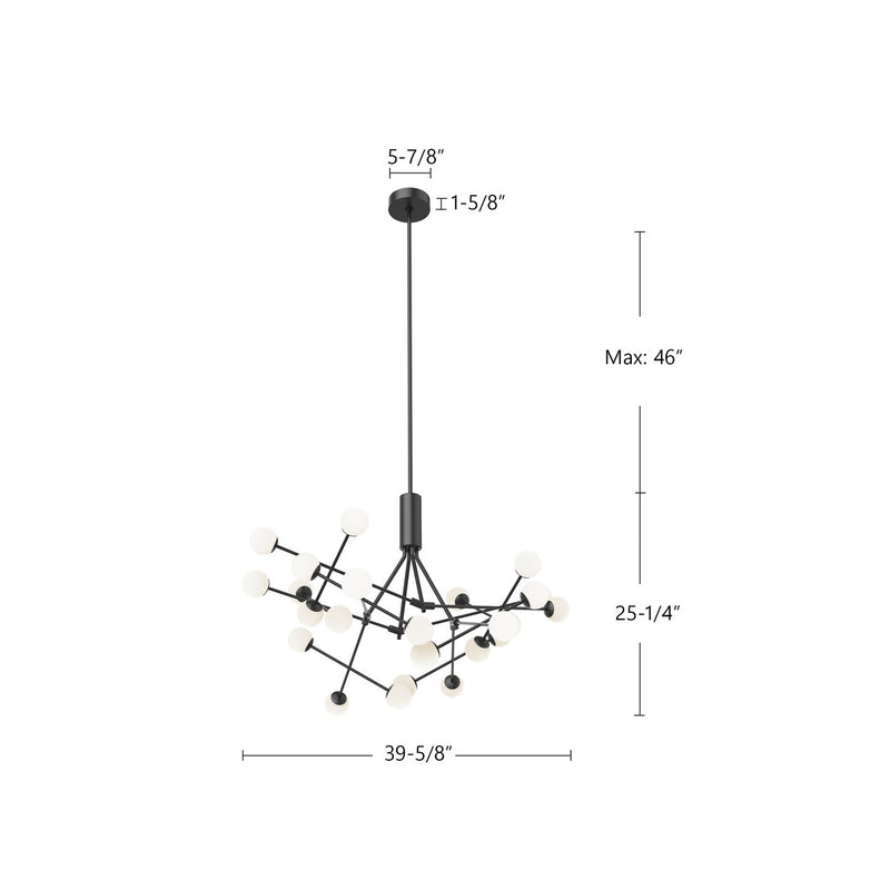 LED Chandelier<br /><span style="color:#4AB0CE;">Entrega: 4-10 dias en USA</span><br /><span style="color:#4AB0CE;font-size:60%;">PREGUNTE POR ENTREGA EN PANAMA</span><br />Collection: Moto<br />Finish: Black