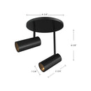 Kuzco Lighting - SF15102-BK - LED Semi-Flush Mount - Downey - Black