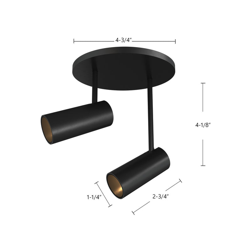 Kuzco Lighting - SF15102-BK - LED Semi-Flush Mount - Downey - Black