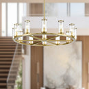 Alora - CH309012NBCG - 12 Light Chandelier - Revolve - Clear Glass/Natural Brass