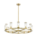 12 Light Chandelier<br /><span style="color:#4AB0CE;">Entrega: 4-10 dias en USA</span><br /><span style="color:#4AB0CE;font-size:60%;">PREGUNTE POR ENTREGA EN PANAMA</span><br />Collection: Revolve<br />Finish: Clear Glass/Natural Brass