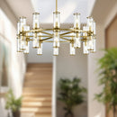 Alora - CH309024NBCG - 24 Light Chandelier - Revolve - Clear Glass/Natural Brass
