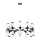 24 Light Chandelier<br /><span style="color:#4AB0CE;">Entrega: 4-10 dias en USA</span><br /><span style="color:#4AB0CE;font-size:60%;">PREGUNTE POR ENTREGA EN PANAMA</span><br />Collection: Revolve<br />Finish: Clear Glass/Urban Bronze