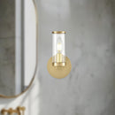 Alora - WV309001NBCG - One Light Wall Sconce - Revolve - Clear Glass/Natural Brass