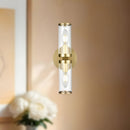 Alora - WV309002NBCG - Two Light Wall Sconce - Revolve - Clear Glass/Natural Brass