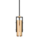 Troy Lighting - F6783-SBK/BBA - One Light Pendant - Emerson - Soft Off Black/Brushed Brass