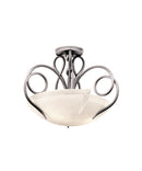 Kalco - 4288PS/FROST - Three Light Semi Flush Mount - Tribecca - Pearl Silver