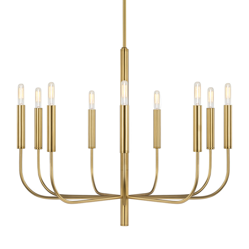 Nine Light Chandelier<br /><span style="color:#4AB0CE;">Entrega: 4-10 dias en USA</span><br /><span style="color:#4AB0CE;font-size:60%;">PREGUNTE POR ENTREGA EN PANAMA</span><br />Collection: Brianna<br />Finish: Burnished Brass