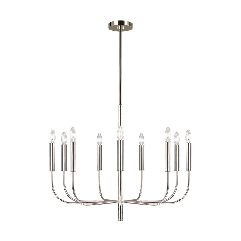 Nine Light Chandelier<br /><span style="color:#4AB0CE;">Entrega: 4-10 dias en USA</span><br /><span style="color:#4AB0CE;font-size:60%;">PREGUNTE POR ENTREGA EN PANAMA</span><br />Collection: Brianna<br />Finish: Polished Nickel