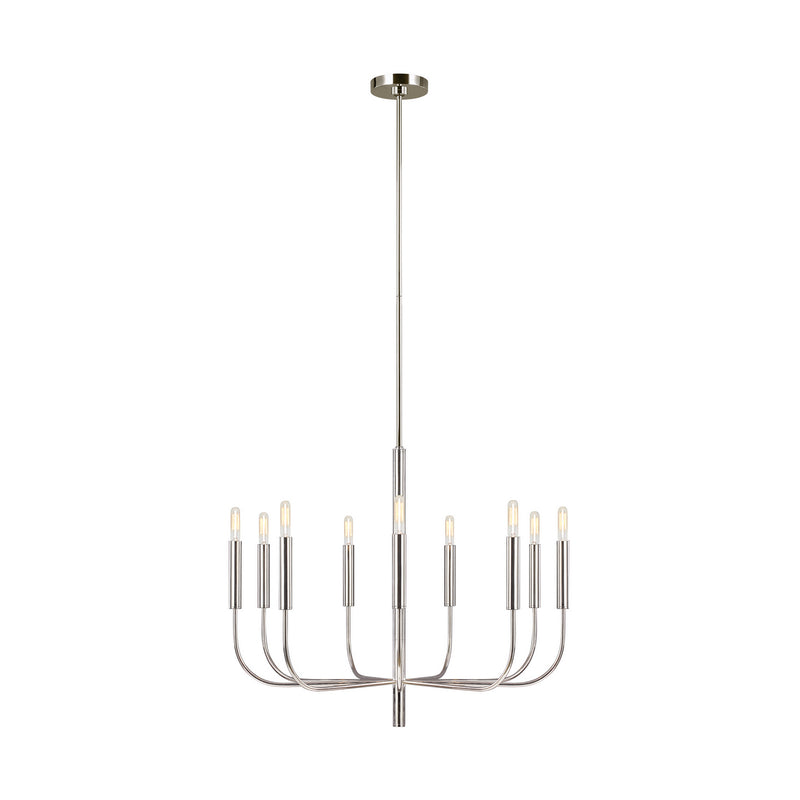 Nine Light Chandelier<br /><span style="color:#4AB0CE;">Entrega: 4-10 dias en USA</span><br /><span style="color:#4AB0CE;font-size:60%;">PREGUNTE POR ENTREGA EN PANAMA</span><br />Collection: Brianna<br />Finish: Polished Nickel