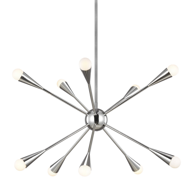 Ten Light Chandelier<br /><span style="color:#4AB0CE;">Entrega: 4-10 dias en USA</span><br /><span style="color:#4AB0CE;font-size:60%;">PREGUNTE POR ENTREGA EN PANAMA</span><br />Collection: Jax<br />Finish: Polished Nickel