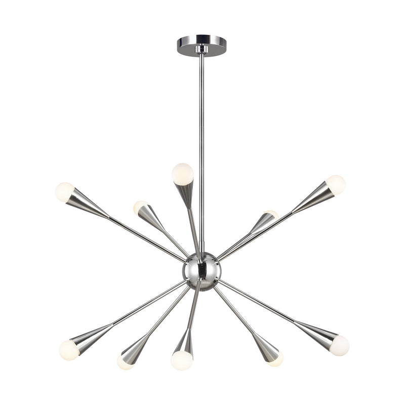 Ten Light Chandelier<br /><span style="color:#4AB0CE;">Entrega: 4-10 dias en USA</span><br /><span style="color:#4AB0CE;font-size:60%;">PREGUNTE POR ENTREGA EN PANAMA</span><br />Collection: Jax<br />Finish: Polished Nickel