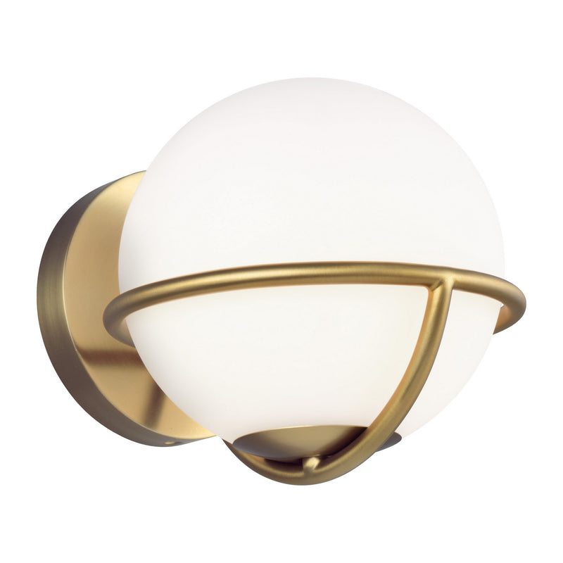One Light Wall Sconce<br /><span style="color:#4AB0CE;">Entrega: 4-10 dias en USA</span><br /><span style="color:#4AB0CE;font-size:60%;">PREGUNTE POR ENTREGA EN PANAMA</span><br />Collection: Apollo<br />Finish: Burnished Brass