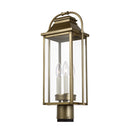 Three Light Post Lantern<br /><span style="color:#4AB0CE;">Entrega: 4-5 semanas en USA</span><br /><span style="color:#4AB0CE;font-size:60%;">PREGUNTE POR ENTREGA EN PANAMA</span><br />Collection: Wellsworth<br />Finish: Painted Distressed Brass