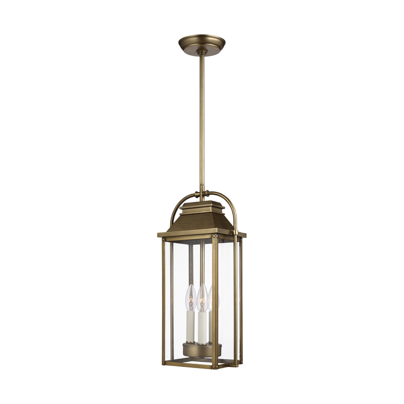 Three Light Pendant<br /><span style="color:#4AB0CE;">Entrega: 15-16 semanas en USA</span><br /><span style="color:#4AB0CE;font-size:60%;">PREGUNTE POR ENTREGA EN PANAMA</span><br />Collection: Wellsworth<br />Finish: Painted Distressed Brass