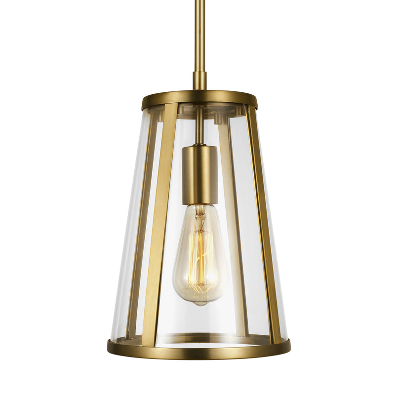 One Light Pendant<br /><span style="color:#4AB0CE;">Entrega: 4-10 dias en USA</span><br /><span style="color:#4AB0CE;font-size:60%;">PREGUNTE POR ENTREGA EN PANAMA</span><br />Collection: Harrow<br />Finish: Burnished Brass